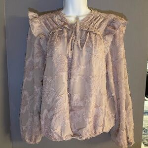 MELLODAY Ruffled Blouse in Soft Pink